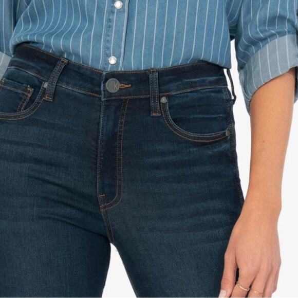 Kut From The Kloth Connie Ankle Skinny Jeans Raw Hem Size 4 Preppy Casual Boho - Picture 3 of 16